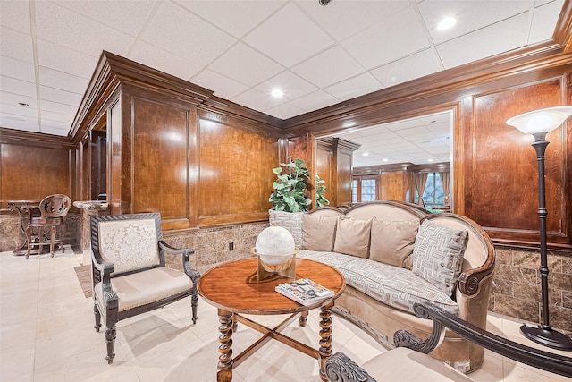 3525 Sage Rd Unit 1004, Houston, TX 77056 - lobby with ornamental molding and wood walls