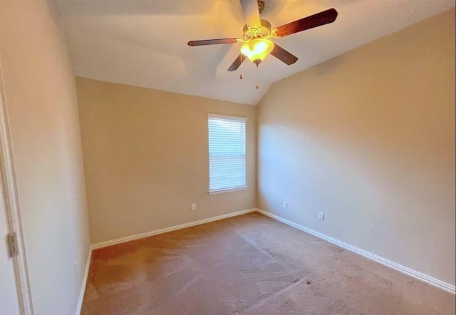 12714 Sweet Root Ln, Humble, TX 77346 - carpeted empty room featuring baseboards, a ceiling fan, and lofted ceiling