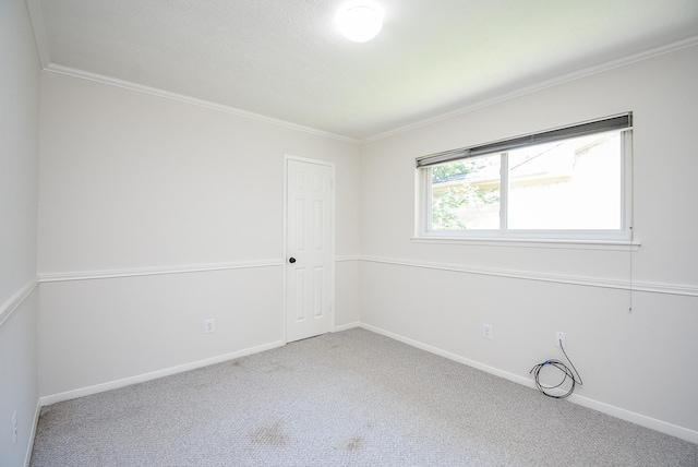 3119 Wagon Trail Dr, Sugar Land, TX 77479 - empty room featuring ornamental molding, carpet flooring, and baseboards
