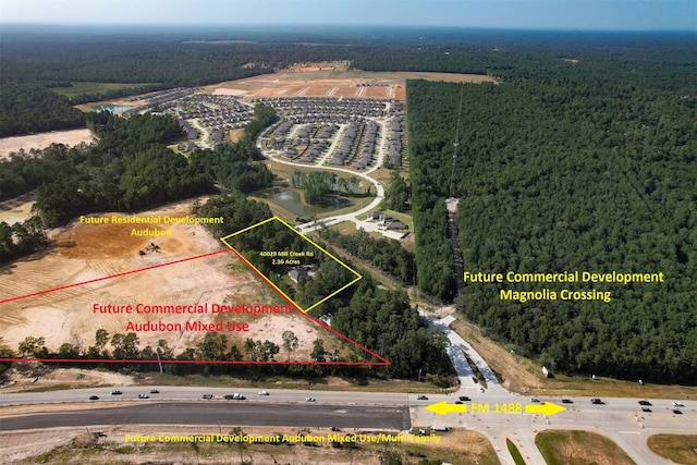 40029 Mill Creek Rd, Magnolia, TX 77354 - aerial view of a heavily wooded area