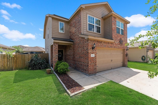 2415 Fallen Pine Ln, Houston, TX 77088 - traditional-style house with brick siding, an attached garage, and driveway