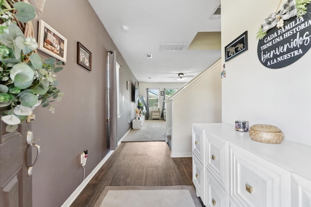 2415 Fallen Pine Ln, Houston, TX 77088 - corridor featuring wood finished floors and baseboards