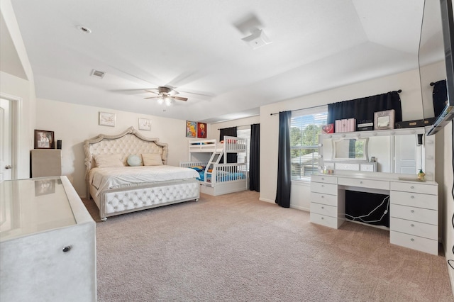 2415 Fallen Pine Ln, Houston, TX 77088 - bedroom with light carpet and ceiling fan