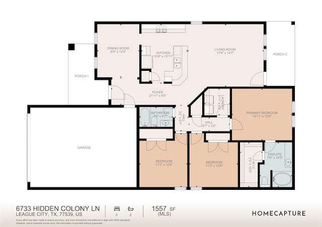 6733 Hidden Colony Ln, Dickinson, TX 77539 - floor plan / room layout
