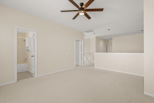 5122 Hidden Brook Ln, League City, TX 77573 - spare room with carpet flooring, a ceiling fan, and baseboards