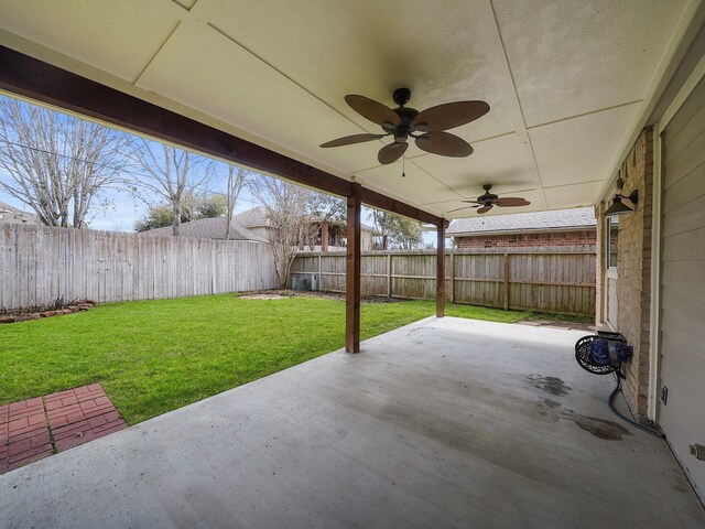 5402 Girnigoe Dr, Houston, TX 77084 - view of patio / terrace featuring ceiling fan