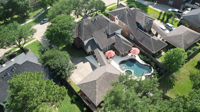 11802 Guernsey Dr, Tomball, TX 77377 - aerial view of residential area featuring a pool