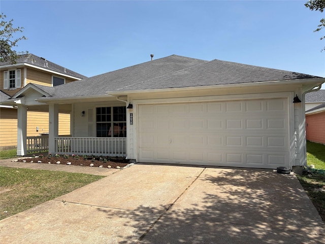 19638 Plantation Grove Trl, Katy, TX 77449 - single story home with covered porch, driveway, an attached garage, and roof with shingles