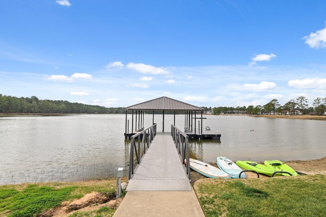 14 Royal King Rd, Tomball, TX 77377 - dock featuring a water view and boat lift
