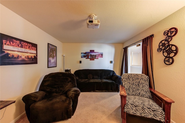 living room featuring carpet flooring