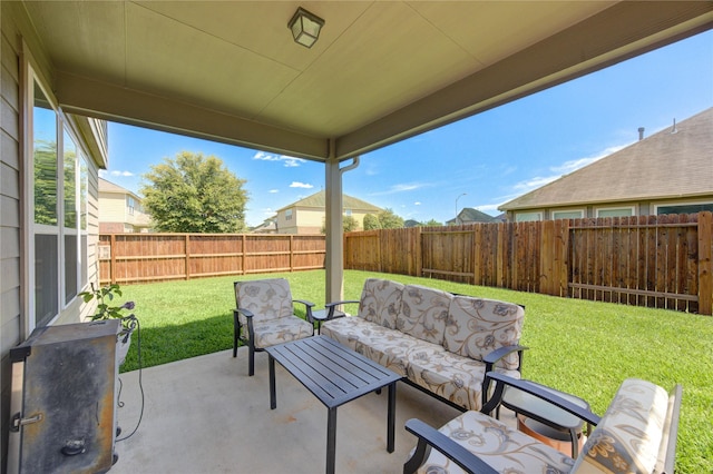 view of patio / terrace with an outdoor living space