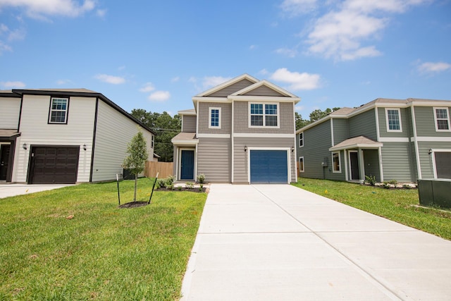 22711 American Kestrel Ct, Splendora, TX 77372 - view of front of home with concrete driveway, a garage, and a front yard