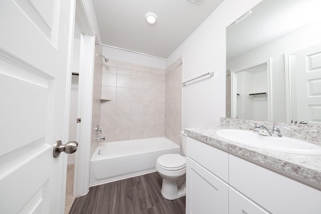 22711 American Kestrel Ct, Splendora, TX 77372 - bathroom featuring vanity, shower / tub combination, and wood finished floors