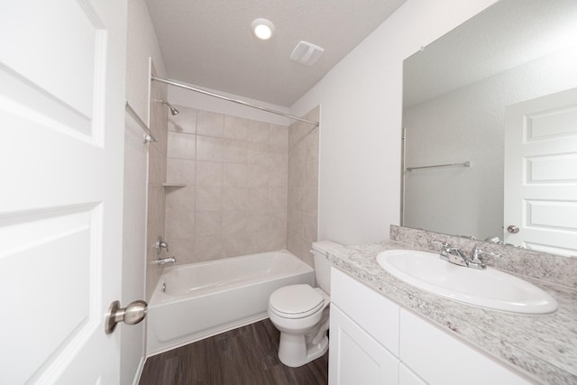 22711 American Kestrel Ct, Splendora, TX 77372 - full bath with vanity, wood finished floors, and shower / tub combination
