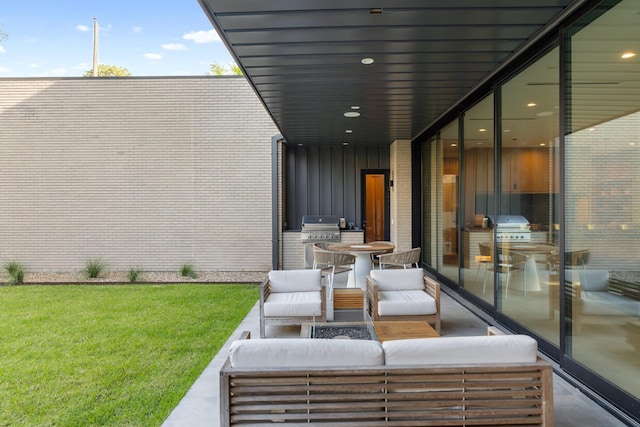 2021 Albans Rd, Houston, TX 77005 - view of patio with an outdoor hangout area, area for grilling, and a grill
