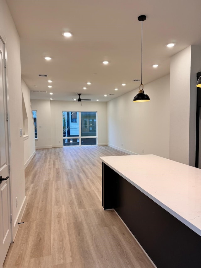 2708 Nagle St, Houston, TX 77004 - hall with light wood-type flooring and recessed lighting