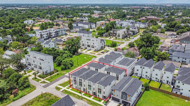 2708 Nagle St, Houston, TX 77004 - aerial perspective of suburban area featuring property parcel outlined