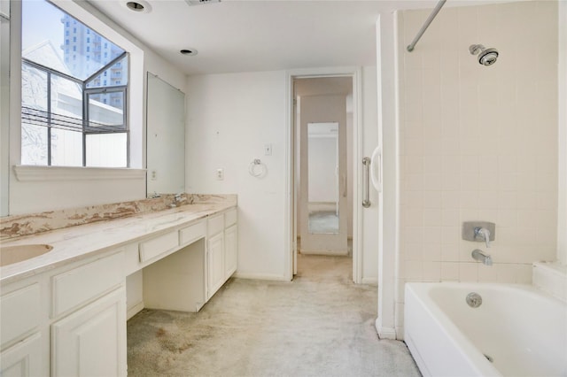 5380 Brownway St Unit D38, Houston, TX 77056 - full bathroom with bathtub / shower combination, double vanity, and baseboards