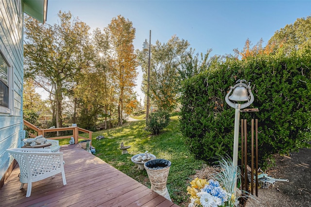 220 Hillcrest Dr, Coldspring, TX 77331 - wooden terrace with a yard