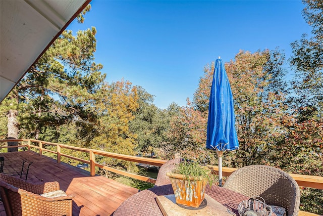 220 Hillcrest Dr, Coldspring, TX 77331 - view of wooden terrace