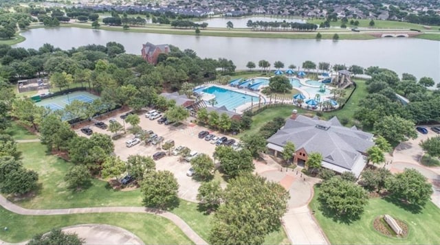 18306 S Austin Shore Dr, Cypress, TX 77433 - aerial view of property's location featuring a nearby body of water and a pool area