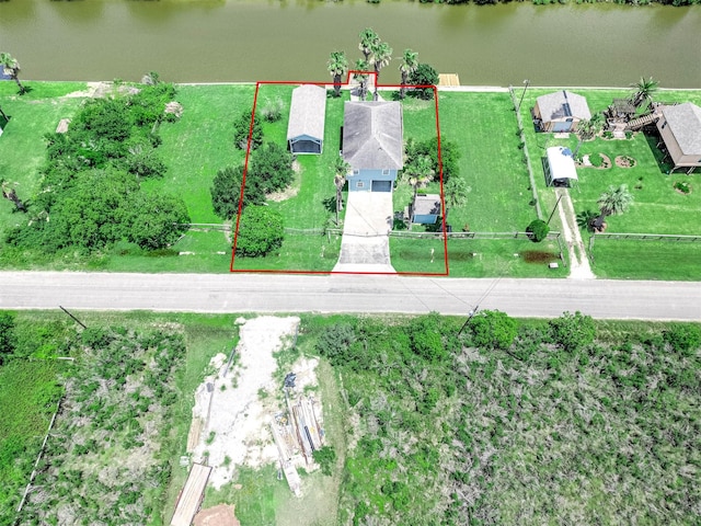 171 County Road 299, Sargent, TX 77414 - aerial view of property's location with a large body of water and property parcel outlined