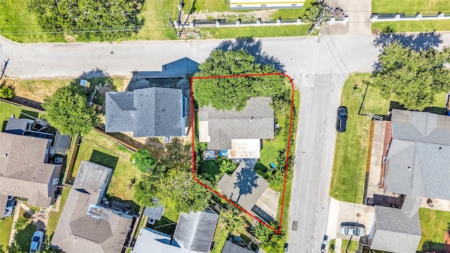 1902 Bayou Shore Dr, Galveston, TX 77551 - aerial view of residential area featuring property boundaries highlighted