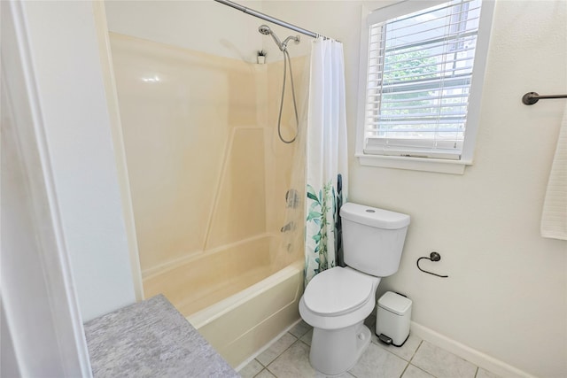 1902 Bayou Shore Dr, Galveston, TX 77551 - bathroom featuring tile patterned flooring and shower / bath combo with shower curtain