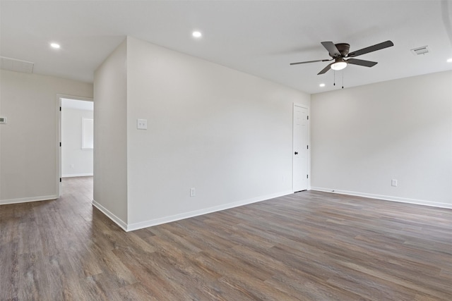 1214 Sabine Brook Way, Houston, TX 77073 - empty room with a ceiling fan, wood finished floors, baseboards, and recessed lighting