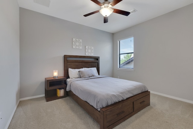 6706 Miller Shadow Ln, Sugar Land, TX 77479 - bedroom with light carpet, baseboards, and a ceiling fan