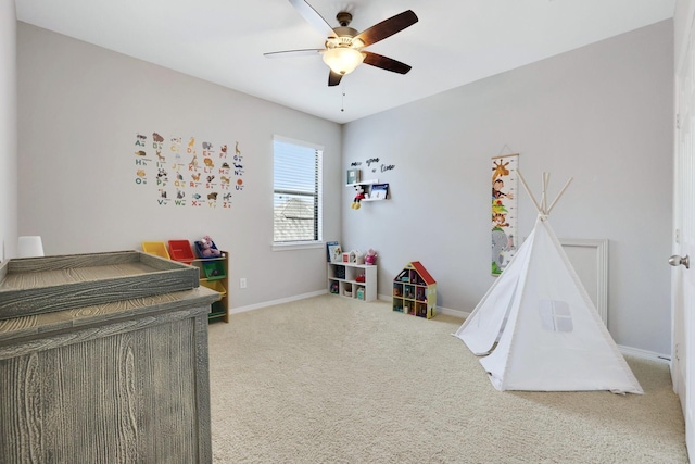 6706 Miller Shadow Ln, Sugar Land, TX 77479 - bedroom with carpet floors, baseboards, and a ceiling fan