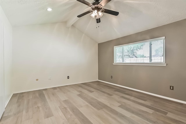 3915 Rosemont Dr, La Porte, TX 77571 - spare room with light wood-style flooring, baseboards, ceiling fan, and a textured ceiling