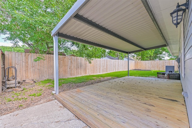 3915 Rosemont Dr, La Porte, TX 77571 - wooden deck featuring cooling unit