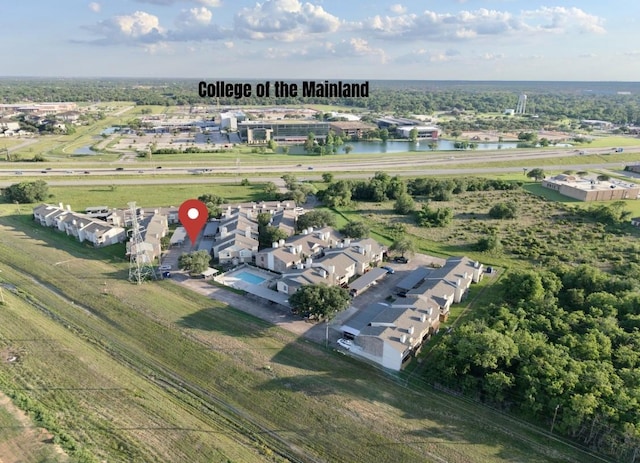 7600 Emmett F Lowry Expy Unit 409, Texas City, TX 77591 - aerial view of property and surrounding area with a nearby body of water