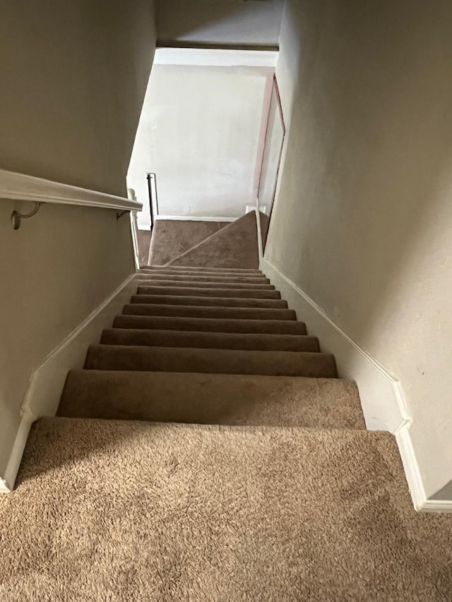 1506 Grand Valley Dr, Houston, TX 77090 - staircase with carpet flooring and baseboards