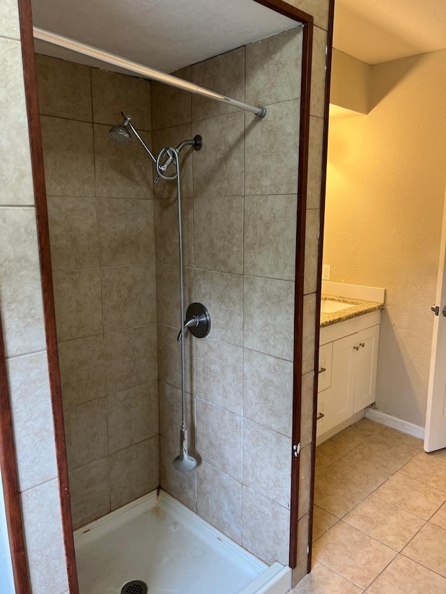 1506 Grand Valley Dr, Houston, TX 77090 - full bath featuring a shower stall, vanity, and tile patterned flooring