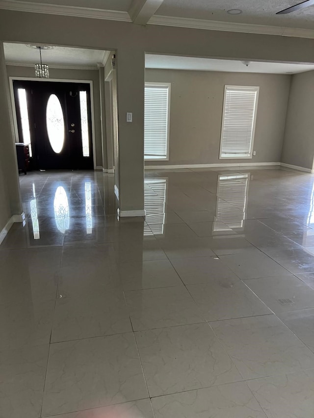 1506 Grand Valley Dr, Houston, TX 77090 - foyer featuring ornamental molding and baseboards