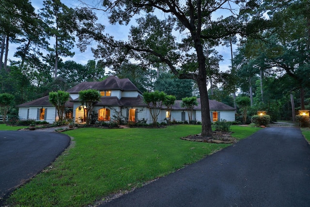 23025 Jane Rd, Tomball, TX 77377 - view of front of home featuring asphalt driveway and a front lawn