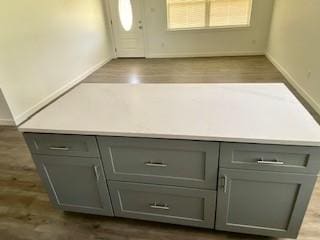803 Hackberry St, Stafford, TX 77477 - entryway with baseboards and dark wood-style floors