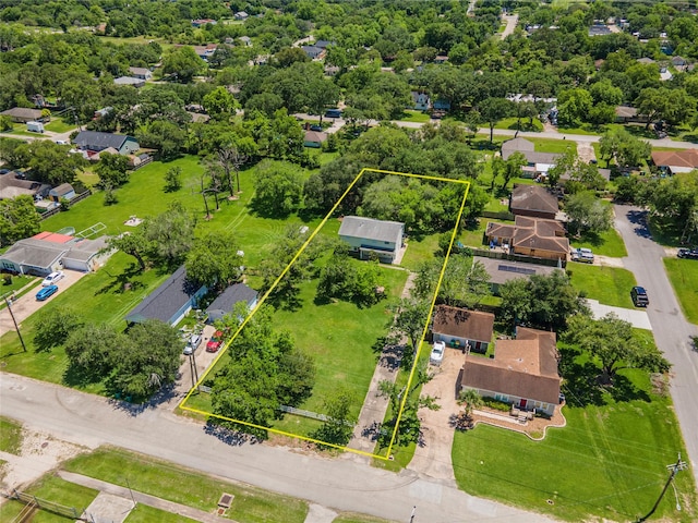 1535 Scott St, La Marque, TX 77568 - aerial perspective of suburban area with property boundaries highlighted