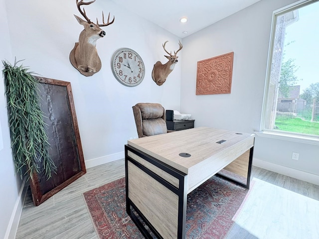 55 Ruskin Dr W, Montgomery, TX 77356 - office featuring baseboards, light wood-style flooring, and recessed lighting