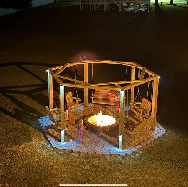 1109 Pompano Dr, Crystal Beach, TX 77650 - exterior view of a fire pit