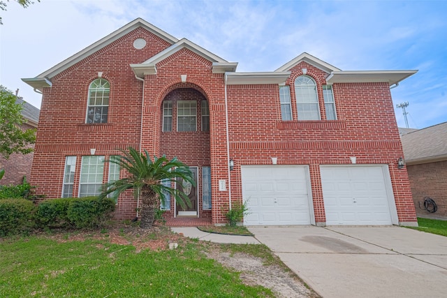 10210 Squirehill Ct, Houston, TX 77070 - traditional-style house featuring brick siding, driveway, and an attached garage