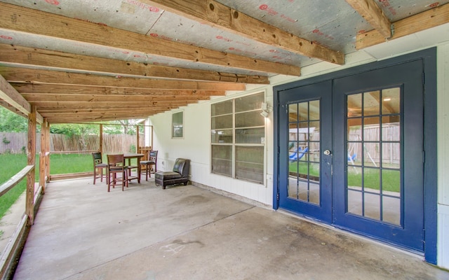 2614 Lemonwood Ln, Houston, TX 77038 - view of patio / terrace featuring french doors and fence