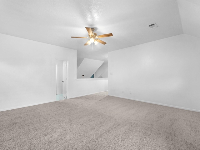 126 Oryan Ct, Houston, TX 77015 - bonus room featuring lofted ceiling, a ceiling fan, carpet flooring, and baseboards