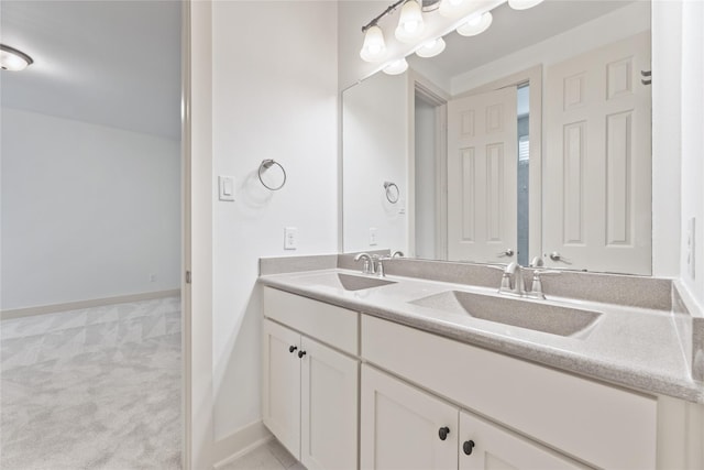1184 Nelson Falls Ln, Houston, TX 77008 - bathroom with double vanity and baseboards