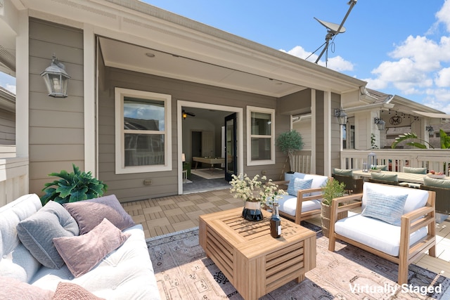 1184 Nelson Falls Ln, Houston, TX 77008 - view of patio / terrace featuring an outdoor living space