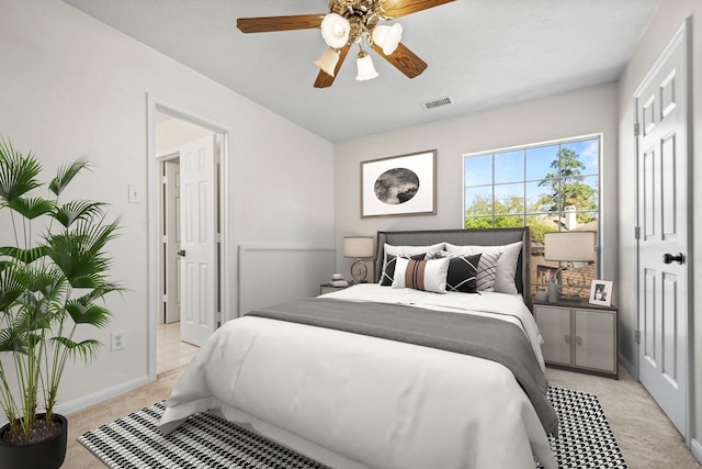 14902 Autumnvale Ln, Cypress, TX 77429 - bedroom featuring light colored carpet, baseboards, and a ceiling fan