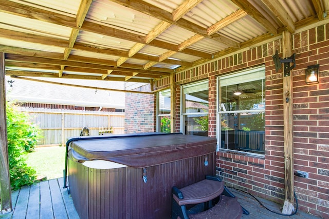10835 Spruce Dr S, La Porte, TX 77571 - deck featuring a hot tub and fence