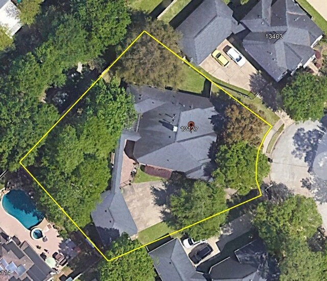 12127 Via San Rocco Ct, Cypress, TX 77429 - view of property location with property parcel outlined and a pool
